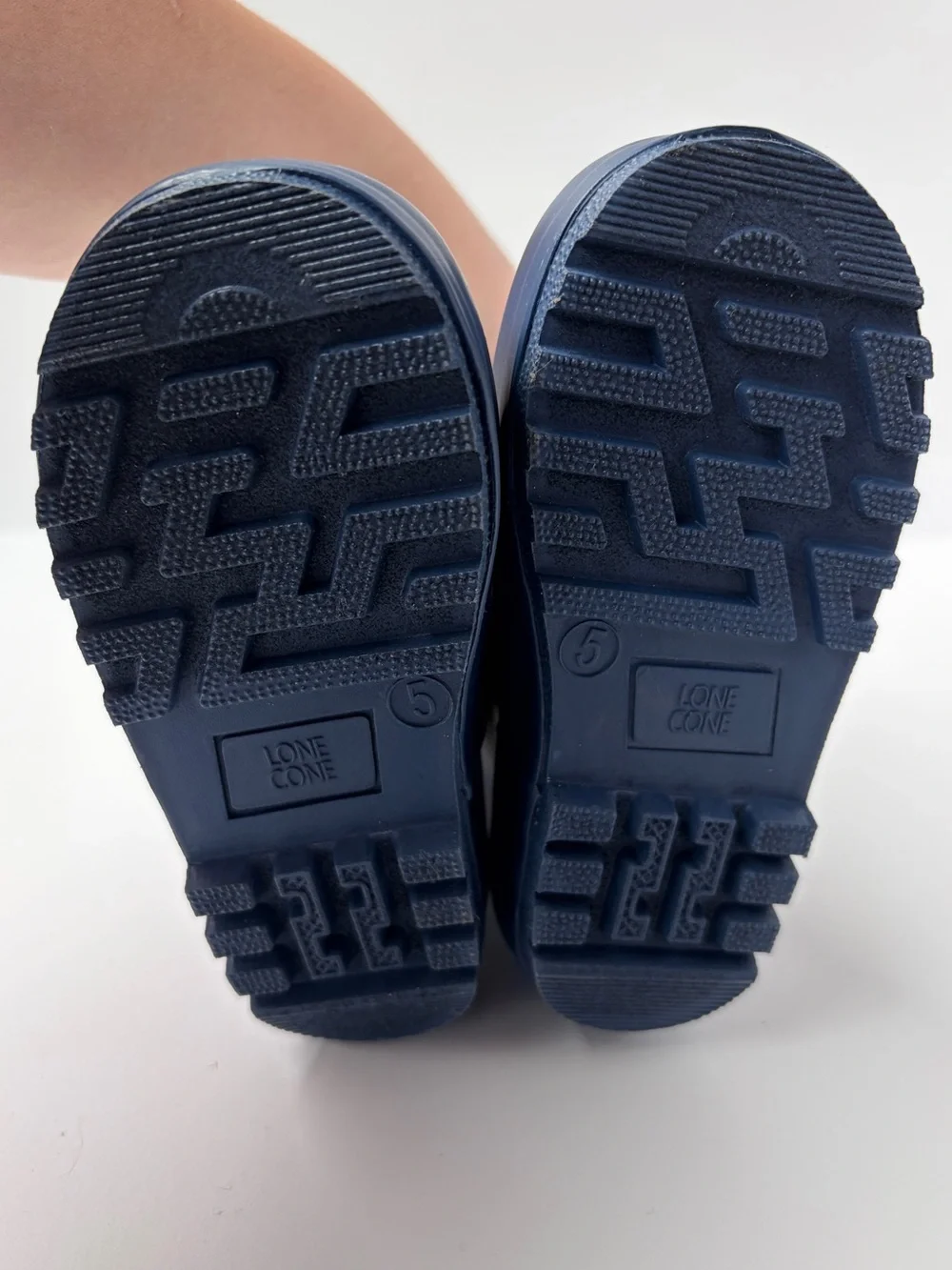 Lone Cone Toddler Unisex Rubber Rain Boots Matte Ribbon Blue Size 5